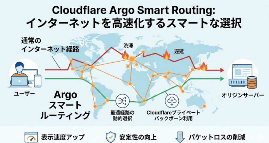 Cloudflare導入ガイド：Argo Smart Routingでサイトを高速化！設定方法と運用上の注意点